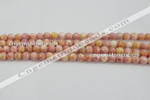 CRF316 15.5 inches 8mm round dyed rain flower stone beads wholesale