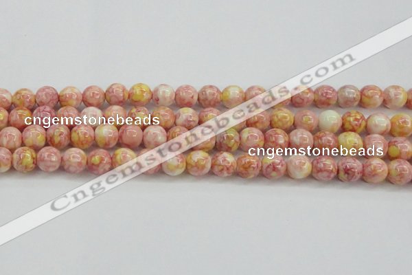 CRF318 15.5 inches 12mm round dyed rain flower stone beads wholesale