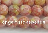 CRF319 15.5 inches 14mm round dyed rain flower stone beads wholesale