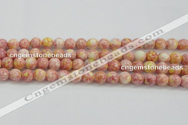 CRF319 15.5 inches 14mm round dyed rain flower stone beads wholesale