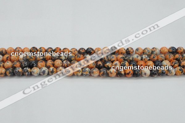 CRF322 15.5 inches 6mm round dyed rain flower stone beads wholesale