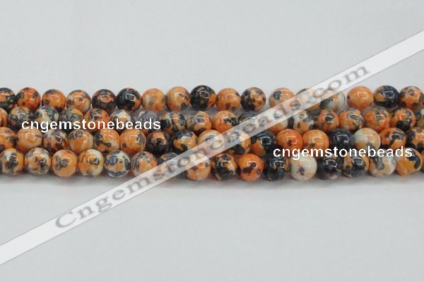 CRF326 15.5 inches 14mm round dyed rain flower stone beads wholesale