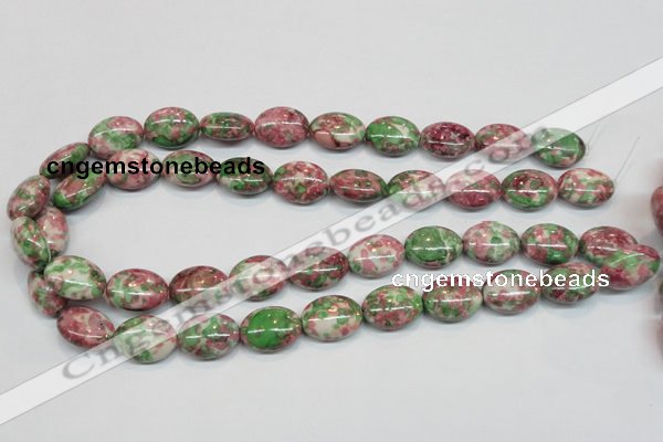 CRF33 15.5 inches 13*18mm oval dyed rain flower stone beads wholesale