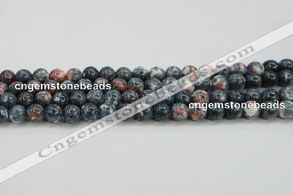 CRF333 15.5 inches 14mm round dyed rain flower stone beads wholesale