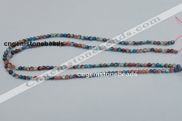 CRF34 15.5 inches 4mm round dyed rain flower stone beads wholesale