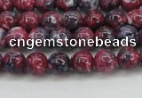 CRF342 15.5 inches 4mm round dyed rain flower stone beads wholesale