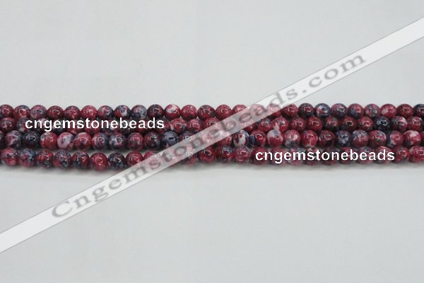 CRF342 15.5 inches 4mm round dyed rain flower stone beads wholesale