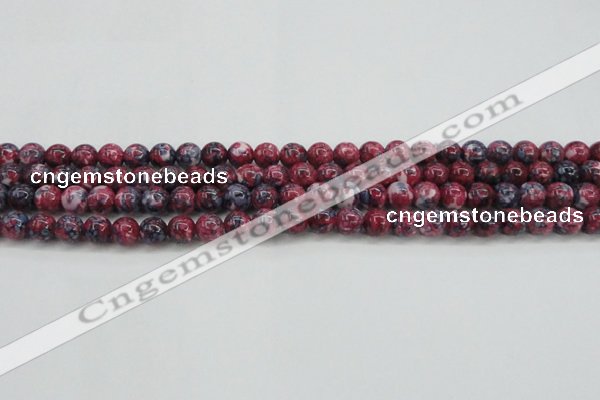 CRF343 15.5 inches 6mm round dyed rain flower stone beads wholesale