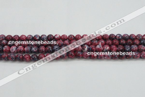 CRF344 15.5 inches 8mm round dyed rain flower stone beads wholesale