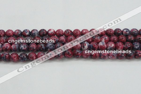 CRF347 15.5 inches 14mm round dyed rain flower stone beads wholesale