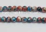 CRF35 15.5 inches 6mm round dyed rain flower stone beads wholesale