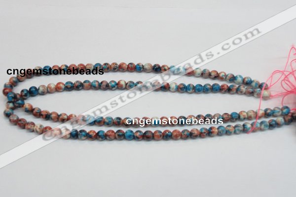 CRF35 15.5 inches 6mm round dyed rain flower stone beads wholesale