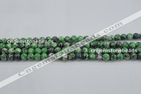 CRF350 15.5 inches 6mm round dyed rain flower stone beads wholesale