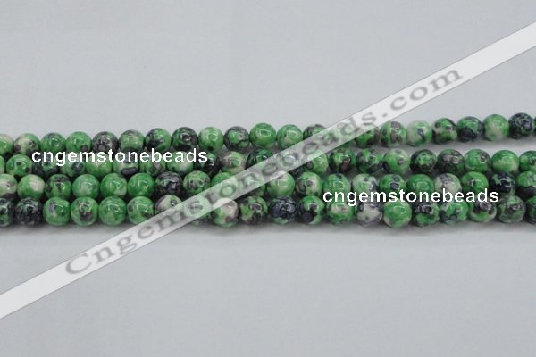CRF351 15.5 inches 8mm round dyed rain flower stone beads wholesale