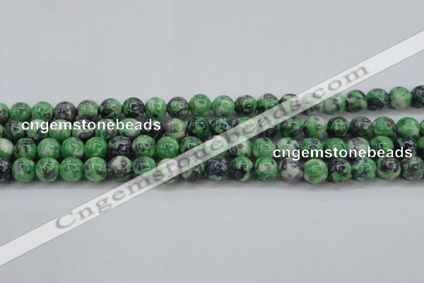 CRF352 15.5 inches 10mm round dyed rain flower stone beads wholesale