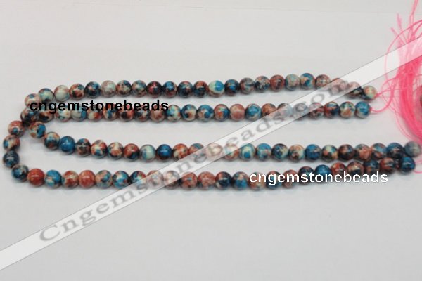 CRF36 15.5 inches 8mm round dyed rain flower stone beads wholesale