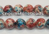 CRF37 15.5 inches 12mm round dyed rain flower stone beads wholesale