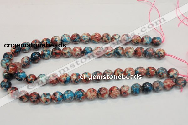 CRF37 15.5 inches 12mm round dyed rain flower stone beads wholesale