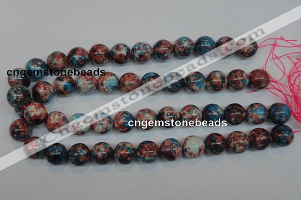 CRF38 15.5 inches 16mm round dyed rain flower stone beads wholesale