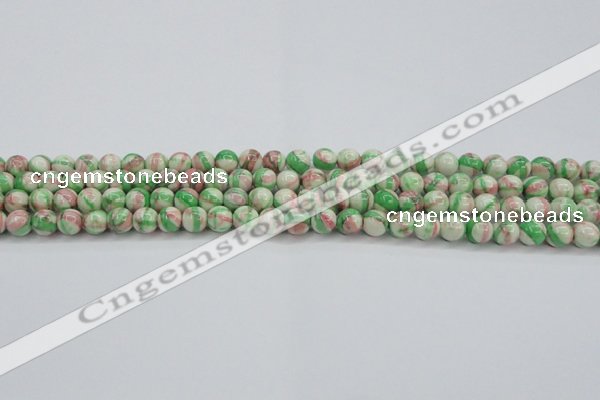 CRF380 15.5 inches 4mm round dyed rain flower stone beads wholesale