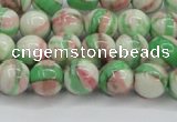 CRF382 15.5 inches 8mm round dyed rain flower stone beads wholesale