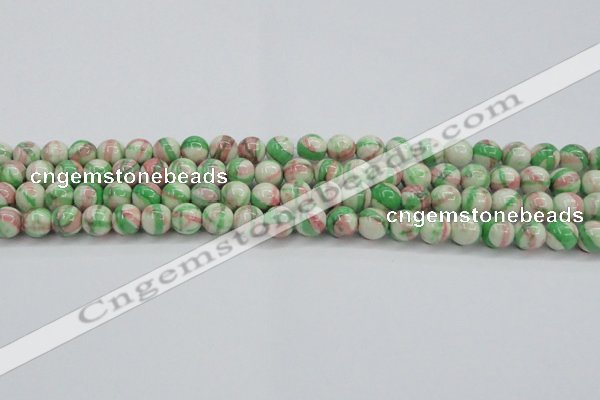 CRF382 15.5 inches 8mm round dyed rain flower stone beads wholesale