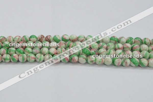 CRF383 15.5 inches 10mm round dyed rain flower stone beads wholesale