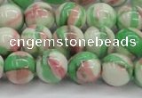 CRF384 15.5 inches 12mm round dyed rain flower stone beads wholesale