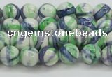 CRF387 15.5 inches 6mm round dyed rain flower stone beads wholesale