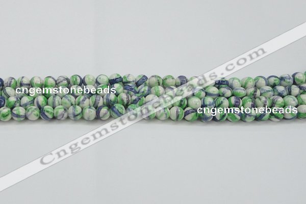 CRF387 15.5 inches 6mm round dyed rain flower stone beads wholesale
