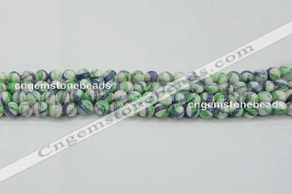 CRF388 15.5 inches 8mm round dyed rain flower stone beads wholesale
