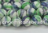 CRF389 15.5 inches 10mm round dyed rain flower stone beads wholesale