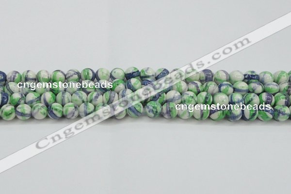 CRF389 15.5 inches 10mm round dyed rain flower stone beads wholesale