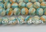 CRF392 15.5 inches 4mm round dyed rain flower stone beads wholesale