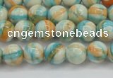 CRF393 15.5 inches 6mm round dyed rain flower stone beads wholesale