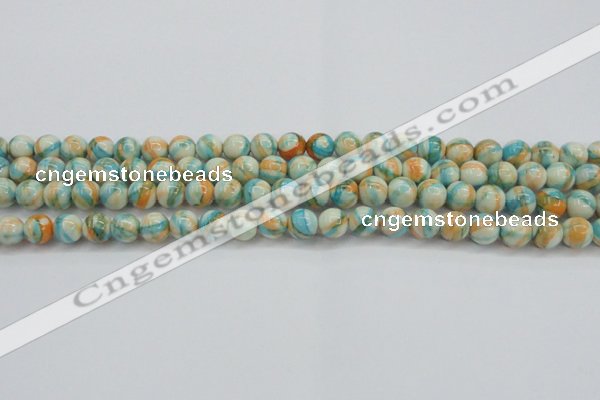 CRF393 15.5 inches 6mm round dyed rain flower stone beads wholesale