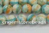 CRF394 15.5 inches 8mm round dyed rain flower stone beads wholesale