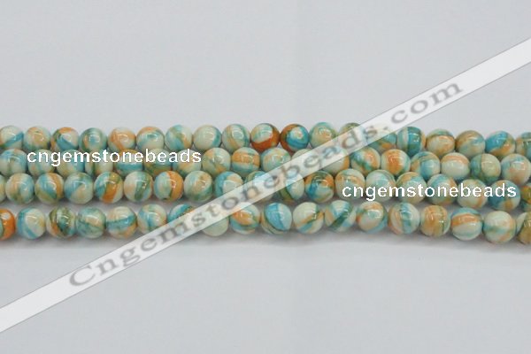 CRF395 15.5 inches 10mm round dyed rain flower stone beads wholesale