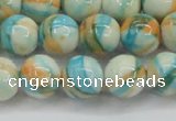 CRF396 15.5 inches 12mm round dyed rain flower stone beads wholesale
