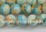 CRF396 15.5 inches 12mm round dyed rain flower stone beads wholesale