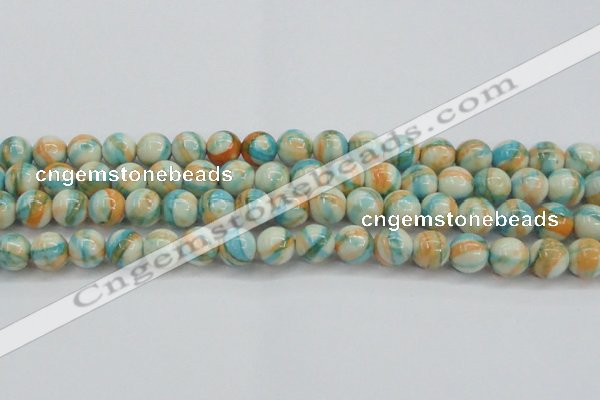 CRF396 15.5 inches 12mm round dyed rain flower stone beads wholesale