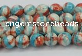 CRF398 15.5 inches 4mm round dyed rain flower stone beads wholesale