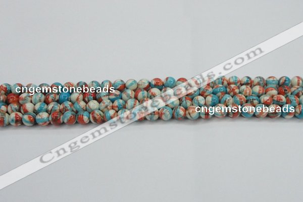 CRF398 15.5 inches 4mm round dyed rain flower stone beads wholesale