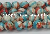 CRF399 15.5 inches 6mm round dyed rain flower stone beads wholesale