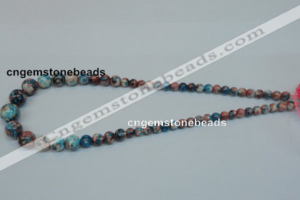 CRF40 15.5 inches multi sizes round dyed rain flower stone beads wholesale