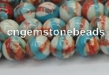 CRF401 15.5 inches 10mm round dyed rain flower stone beads wholesale