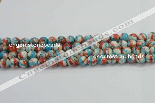 CRF402 15.5 inches 12mm round dyed rain flower stone beads wholesale