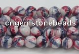 CRF404 15.5 inches 4mm round dyed rain flower stone beads wholesale