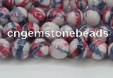 CRF405 15.5 inches 6mm round dyed rain flower stone beads wholesale