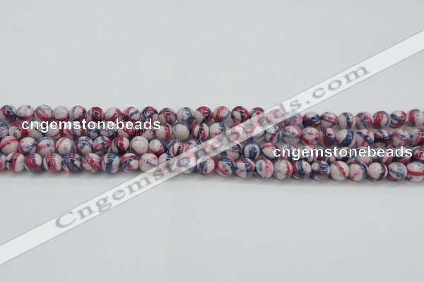 CRF405 15.5 inches 6mm round dyed rain flower stone beads wholesale